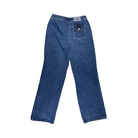 Vintage Breaker Jeans Y2K Wide Leg Denim Pants Stripe Side Size 9/10 - Picture 3 of 17